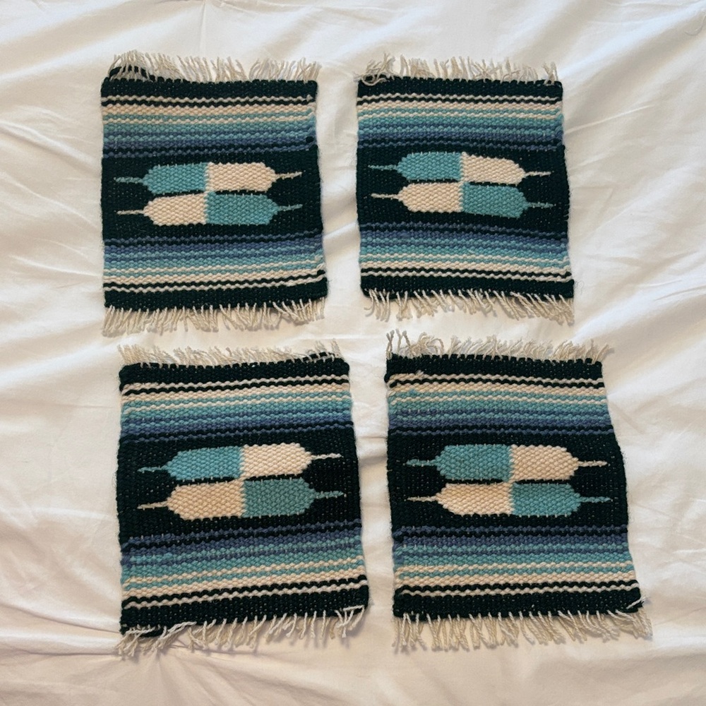 Set of 4 Southwestern Woven Coasters